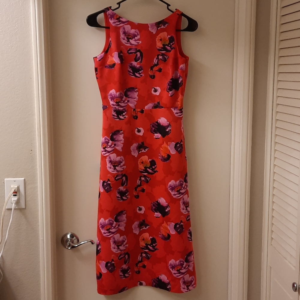 NWT, Banana Republic Petite Red Poppy Floral Dress - Picture 6 of 13